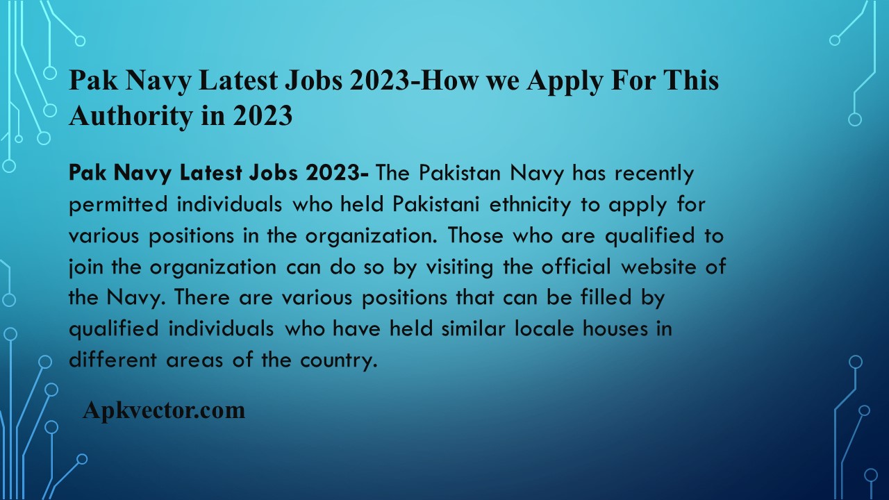 Pak Navy Latest Jobs